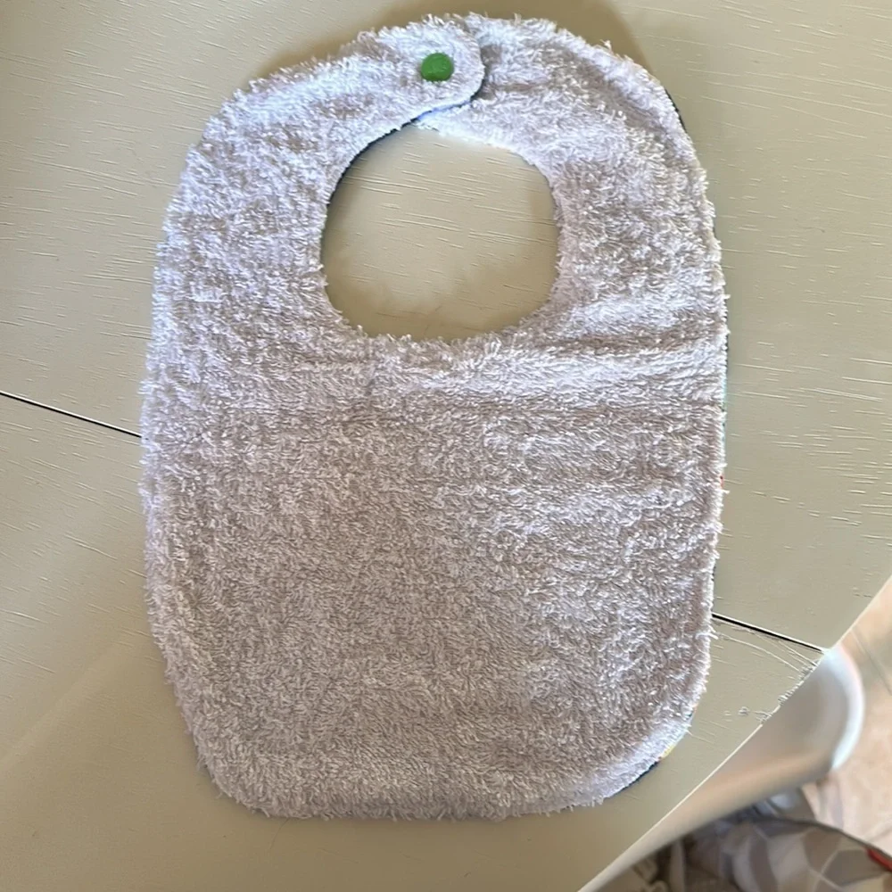 Handmade rocket ship bib